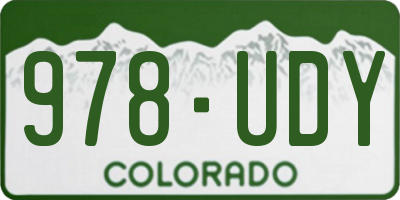 CO license plate 978UDY