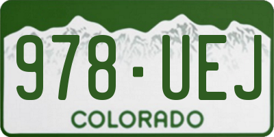 CO license plate 978UEJ
