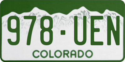 CO license plate 978UEN