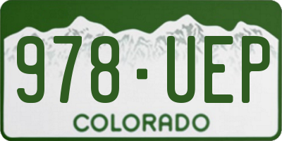 CO license plate 978UEP