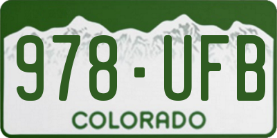 CO license plate 978UFB