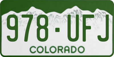 CO license plate 978UFJ