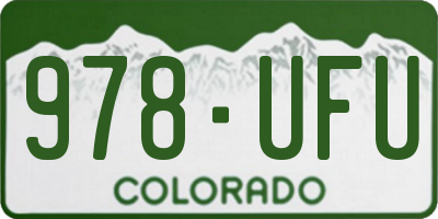 CO license plate 978UFU