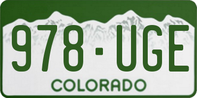 CO license plate 978UGE