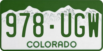 CO license plate 978UGW