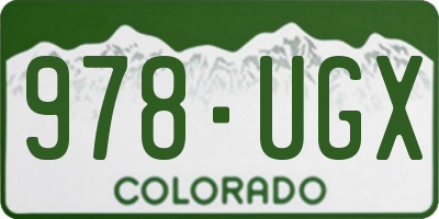 CO license plate 978UGX