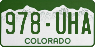 CO license plate 978UHA