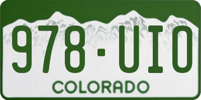 CO license plate 978UIO