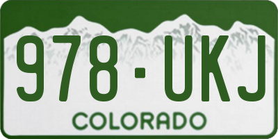 CO license plate 978UKJ