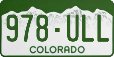 CO license plate 978ULL