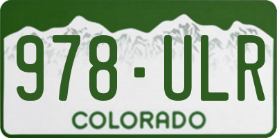 CO license plate 978ULR