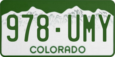 CO license plate 978UMY