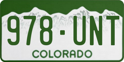 CO license plate 978UNT