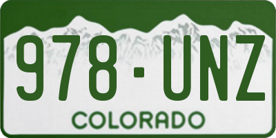 CO license plate 978UNZ