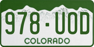 CO license plate 978UOD