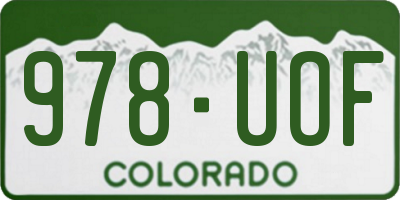 CO license plate 978UOF