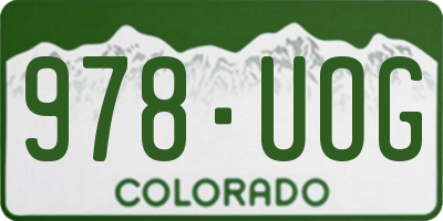 CO license plate 978UOG