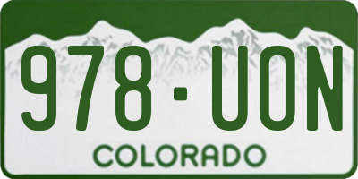 CO license plate 978UON