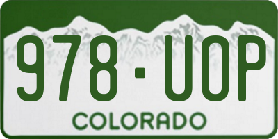 CO license plate 978UOP