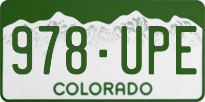 CO license plate 978UPE