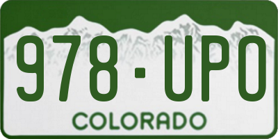 CO license plate 978UPO