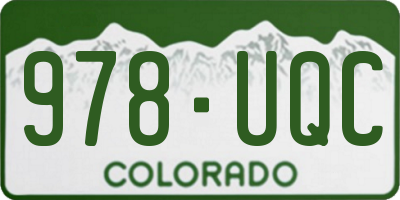 CO license plate 978UQC
