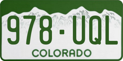 CO license plate 978UQL