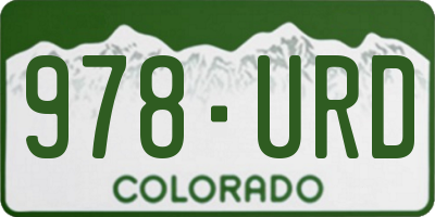 CO license plate 978URD