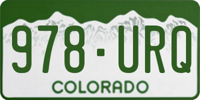 CO license plate 978URQ