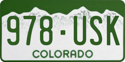 CO license plate 978USK