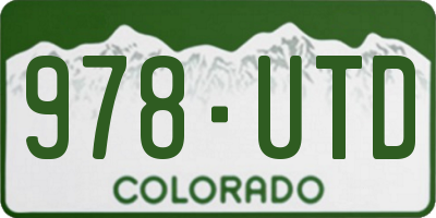CO license plate 978UTD