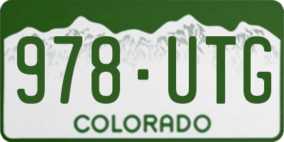 CO license plate 978UTG