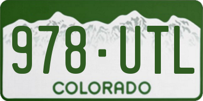 CO license plate 978UTL