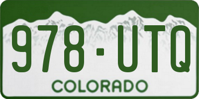 CO license plate 978UTQ