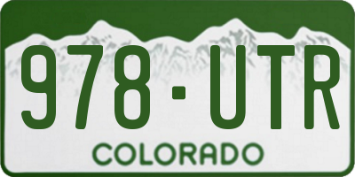 CO license plate 978UTR