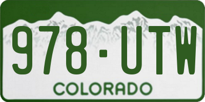 CO license plate 978UTW