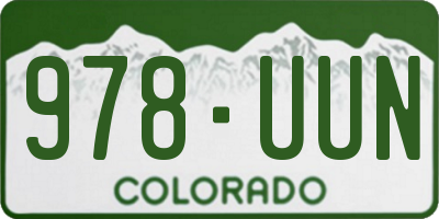 CO license plate 978UUN
