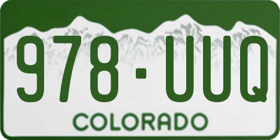 CO license plate 978UUQ