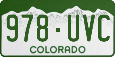 CO license plate 978UVC
