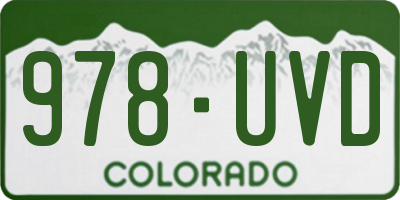 CO license plate 978UVD
