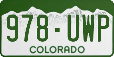 CO license plate 978UWP