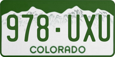 CO license plate 978UXU