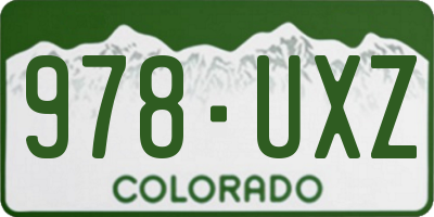 CO license plate 978UXZ