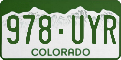 CO license plate 978UYR