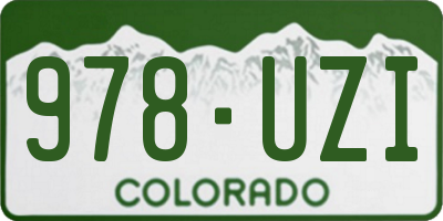 CO license plate 978UZI