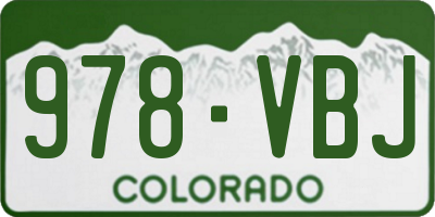 CO license plate 978VBJ