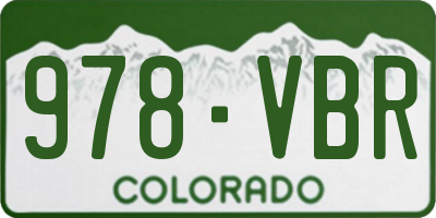 CO license plate 978VBR