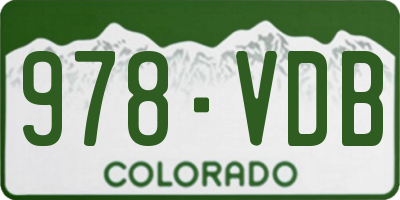 CO license plate 978VDB