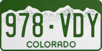CO license plate 978VDY