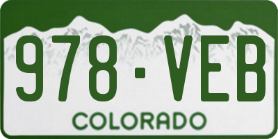 CO license plate 978VEB
